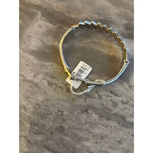 Sparkling Crystal Bangle Bracelet Silver Tone Hinged Statement Glamorous